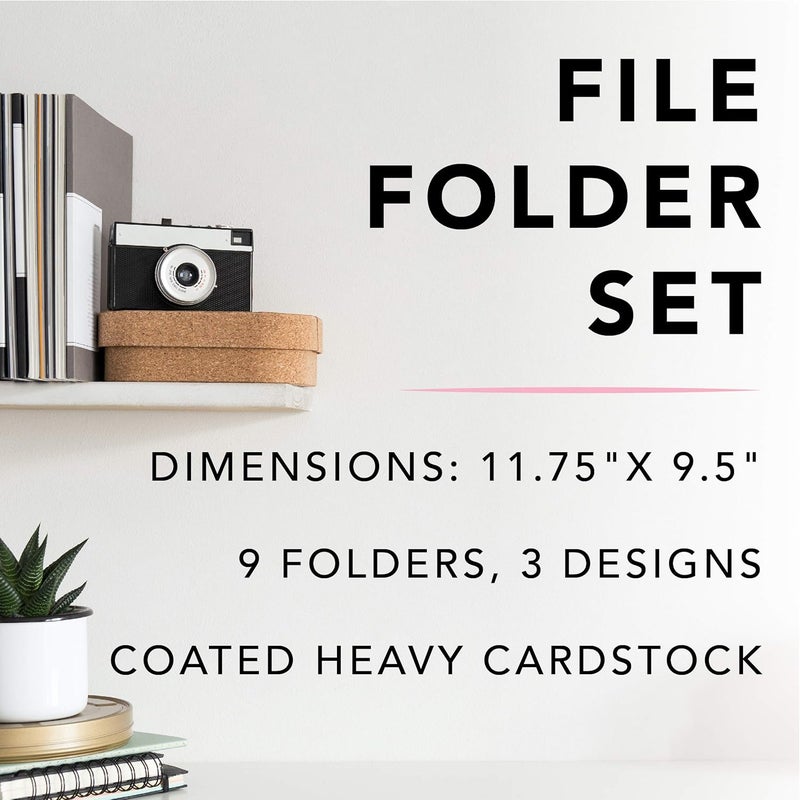 Graphique "Tie Dye" File Folder Set – File Set Includes 9 Folders and 3 Unique Go-Getter Designs, Embellished w/Gold Foil on Durable Triple-Scored Coated Cardstock - Image 5